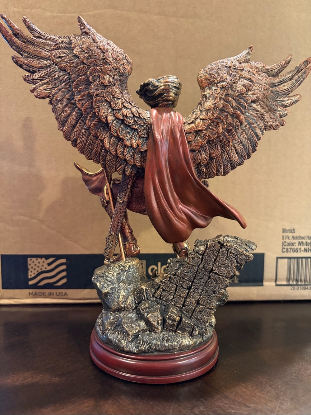 The Bradford Exchange Bronze and Red St. Sariel Angel Figurine - Picture 4 of 5